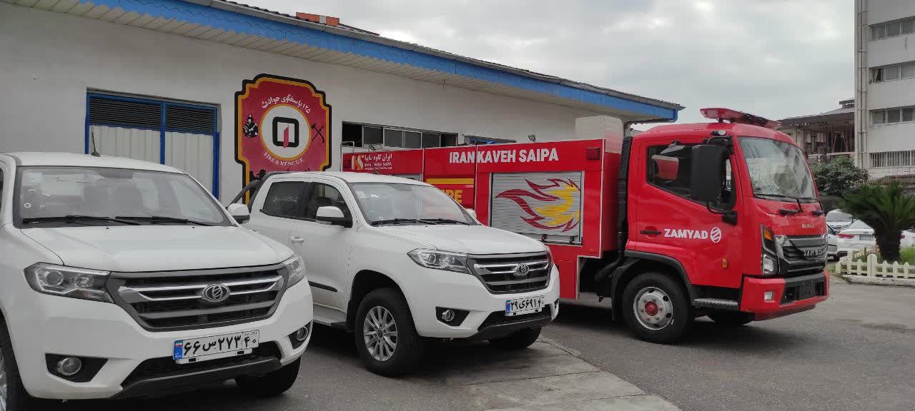 اولین محموله از ۸ خودروی جدید آتش نشانی رشت توسط سازمان همیاری گیلان تحویل داده شد